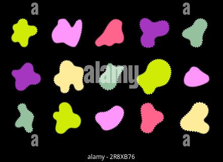 Set di forme organiche casuali luminose vettoriali. Illustrazione Vettoriale