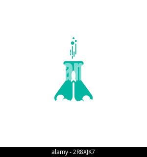 Design del logo Rocket Labs. Logo Grow Up Illustrazione Vettoriale