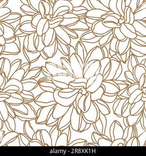 Testa floreale ART Dahlia line per design superficiale Illustrazione Vettoriale