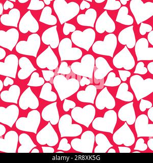 Motivo senza cuciture cuore scarabocchio motivo senza cuciture. Amore illustrazione cuori mano disegnato sfondo. Illustrazione Vettoriale