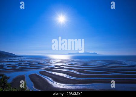 Appartamenti di fango sulla costa di Mikoshiorai Foto Stock