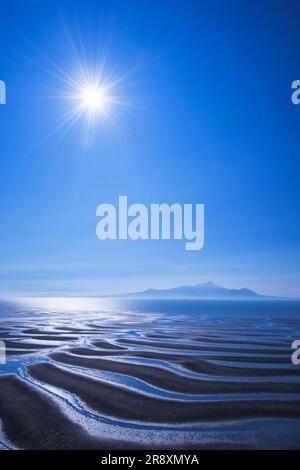 Appartamenti di fango sulla costa di Mikoshiorai Foto Stock