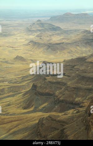 Vista aerea, volo da Skeleton Coast a Swakopmund, vicino a Swakopmund, regione di Erongo, Namibia Foto Stock