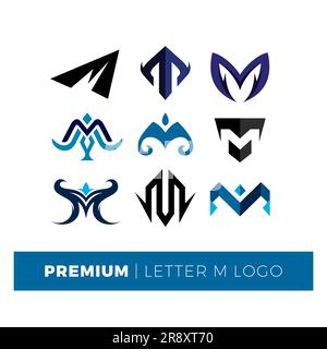 Impostare Letter M Logo Premium Design. Icona lettera M. Illustrazione Vettoriale