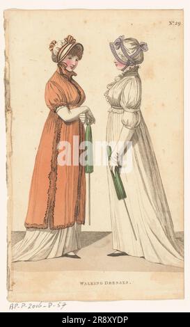 Rivista di Fashions femminili di Londra e Parigi. No. 29: Abiti da passeggio, 1798-1806. Foto Stock