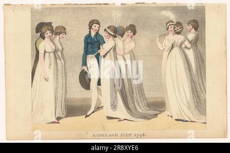Magazine of Female Fashions of London and Paris: Ranelagh 1798 luglio 1798. Foto Stock