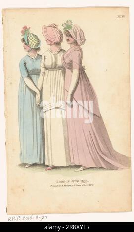 Rivista di Fashions femminili di Londra e Parigi. 16: Londra 1799 giugno 1799. Foto Stock