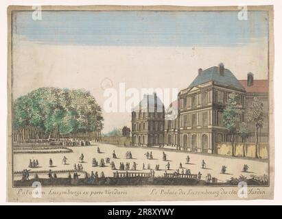 Vista del Palais du Luxembourg a Parigi vista dal giardino, 1700-1799. Foto Stock