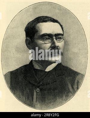 Signor Rudyard Kipling, c1900. Scrittore e poeta britannico, meglio conosciuto per "il libro della giungla" e "Just so Stories". Incisione dopo una fotografia. Da "Cassell's History of England, Vol. IX". [Cassell and Company, Limited, Londra, Parigi, New York &amp; Melbourne] Foto Stock