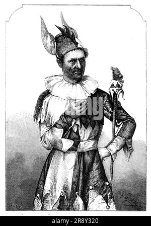 Mr. Compton, del Theatre Royal Haymarket, come "Touchstone", 1857. Ritratto da una fotografia di Mayall. Henry Compton '... ha interpretato tutta quella bella serie di personaggi che ci sono familiari come i clown di Shakspeare... ha mostrato una decisa originalità del concepimento e... Una meravigliosa forza di umorismo secco, come possiamo immaginare lo stesso Shakspeare intenzionato. Che la sua recitazione è perfettamente naturale lasciate che qualcuno dica che ha visto la sua Touchstone, in "come ti piace"... Shakspeare ha messo alcune delle sue migliori filosofie nelle bocche dei suoi clown; non sono buffo Foto Stock