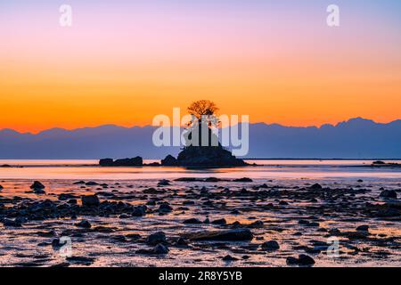 Alba sulla costa di Amehare Foto Stock