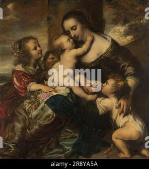 Ritratto di una donna con quattro figli, raffigurato come Caritas, 1650-1678. Foto Stock