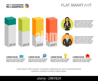 Modello di grafico del processo della sequenza temporale di quattro anni per la presentazione Illustrazione Vettoriale
