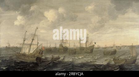 La flotta olandese delle aringhe sotto Sail, 1660-1701. Foto Stock