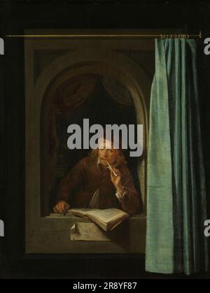 Man Smoking a Pipe, c.1650. Altri titoli: Man Smoking a PipeSelf Portrait Foto Stock