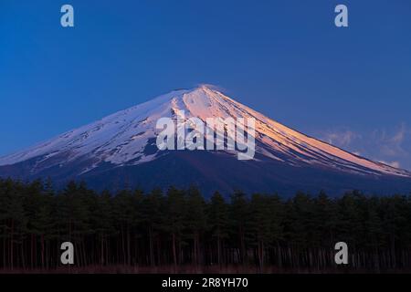 Monte Fuji nella gloriosa luce del sole che tramonta Foto Stock