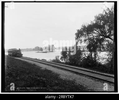 Beloit, Wisconsin, Rock River a nord della città, c1898. Foto Stock