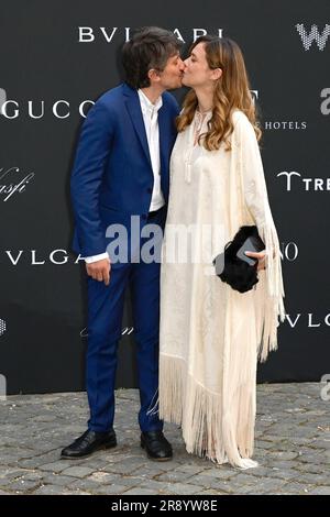 Cena di beneficenza Valeria Bilello mit Partner Tommaso Labate beim Anlaid in den Diokletiansthermen. ROM, 22.06.2023 Foto Stock