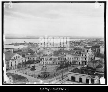 San Juan, Porto Rico, c1904. Monumento di Cristoforo Colombo a Plaza Cristobal Colon, che si pensa sia stato eretto nel 1894. Foto Stock