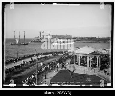 Malecon e El Morro, l'Avana, Cuba, c1904. Foto Stock