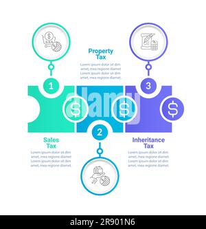 Modello grafico infografico per i tipi di imposte personali Illustrazione Vettoriale
