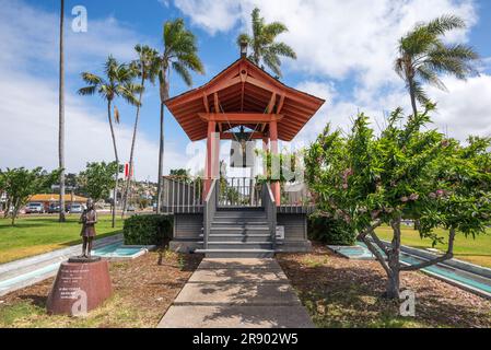 La campana dell'amicizia giapponese al Shelter Island Shoreline Park. San Diego, California, USA. Foto Stock