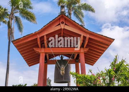 La campana dell'amicizia giapponese al Shelter Island Shoreline Park. San Diego, California, USA. Foto Stock