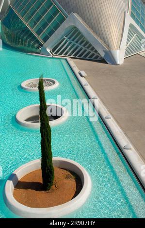 L'Hemisferic, chiamato "The Eye", architetto Santiago Calatrava, cinema e planetario IMAX, quartiere delle Arti e delle Scienze, Valencia, Spagna Foto Stock