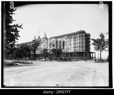 Chicago Beach Hotel, Chicago, 1900 dicembre 4, . Hotel resort di lusso costruito nel 1892 da Warren Leland per ospitare i visitatori della prossima esposizione colombiana del 1893. Foto Stock