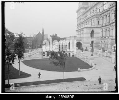 Scalinata est del Campidoglio, Albany, N.Y., tra il 1900 e il 1906. Foto Stock