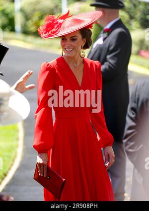 La principessa del Galles durante il quarto giorno di Royal Ascot all'ippodromo di Ascot, Berkshire. Data foto: Venerdì 23 giugno 2023. Foto Stock