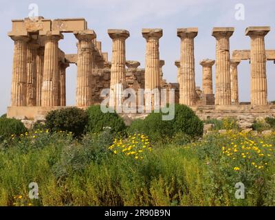 Tempio di Hera a Selinunte, Sicilia, Italia Foto Stock