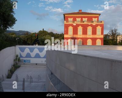 Ingresso al museo Matisse (Musee Matisse de Nice) situato nel Jardin des Arènes de Cimiez. Nizza, Francia - 7 giugno 2023. Foto Stock