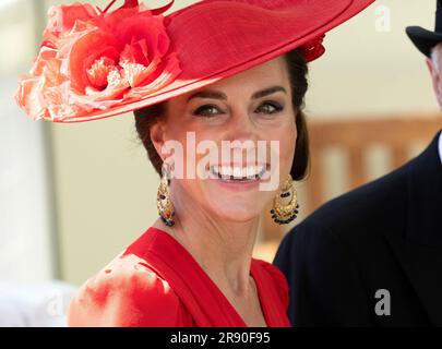 Ascot, Regno Unito. 23 giugno 2023. Berkshire, Regno Unito. 23 giugno 2023. La Principessa di Galles assiste al quarto giorno della Royal Ascot. Crediti: Doug Peters/Alamy Live News Foto Stock