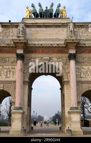 Arc de Triomphe du Carrousel, Parigi, Francia, Arc de Triomphe Foto Stock