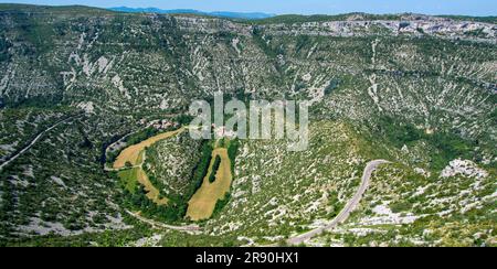 Cirque de Navacelles 'grande sito de France' Herault. Regione Occitanie. Francia. Europa Foto Stock