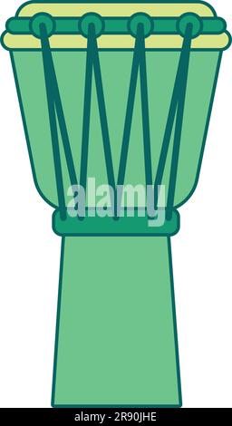 Icona di strumento musicale a tamburo bongo isolato colorato Vector Illustrazione Vettoriale
