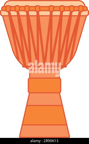 Icona di strumento musicale a tamburo bongo isolato colorato Vector Illustrazione Vettoriale