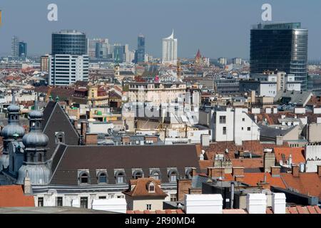 Vista di Vienna da St Cattedrale di Stefano, Vienna, Austria Foto Stock