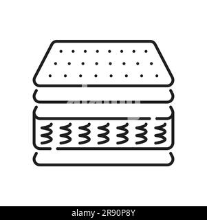 Materassino interno, strati di lattice e cotone, materiale morbido e molle flessibili. Gomma Vector Nature para, cuscino e biancheria da letto con proprietà ortopediche Illustrazione Vettoriale