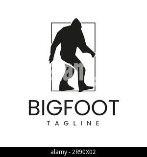 Sagoma da passeggio Bigfoot disegno vettoriale vintage illustrazione vettoriale retrò Illustrazione Vettoriale