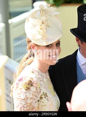 Ascot, Regno Unito. 23 giugno 2023. Berkshire, Regno Unito. 23 giugno 2023. Principessa Beatrice che frequenta il quarto giorno della Royal Ascot. Crediti: Doug Peters/Alamy Live News Foto Stock