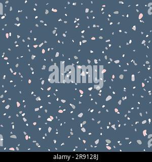 Motivo senza cuciture terrazzo. Stile moderno composto da pietra naturale, granito, quarzo, marmo, vetro e cemento. Illustrazione Vettoriale