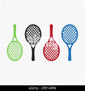 Icona di Padel Tennis. Insegna Padel Racket. Simbolo del Beach Table Tennis Club Illustrazione Vettoriale