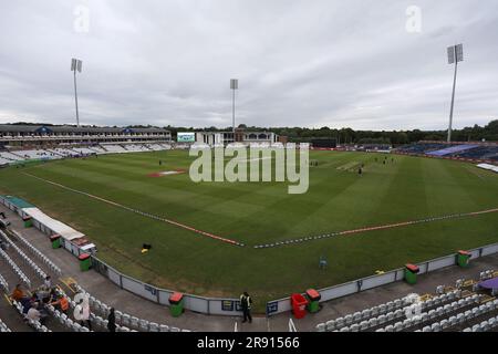 Chester le Street, Regno Unito. 23 giugno 2023. Una visione generale del terreno prima del Vitality T20 Blast match tra Durham Cricket e Yorkshire Vikings al Seat Unique Riverside, Chester le Street, venerdì 23 giugno 2023. (Foto: Robert Smith | mi News) crediti: MI News & Sport /Alamy Live News Foto Stock