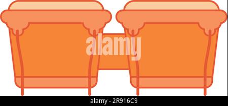 Icona dello strumento musicale bongo colorato isolato Vector Illustrazione Vettoriale