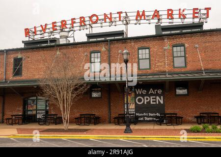 Mercato sul lungofiume a Wilmington, Delaware Foto Stock