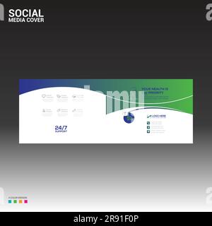banner di copertina social media per la salute e qualsiasi uso Illustrazione Vettoriale