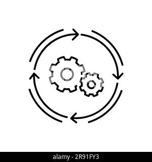 Profilo di flusso di lavoro e la relativa icona. Linea sottile elemento di concetto da crm raccolta di icone. Creative icona del flusso di lavoro per le applicazioni mobili e di utilizzo del web. Illustrazione Vettoriale