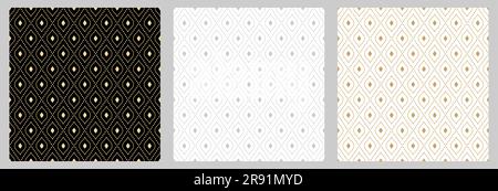 Serie di ripetizioni geometriche senza giunture. Raccolta di ornamenti astratti vettoriali geometrici. Set di sfondi moderni con elementi ripetuti Illustrazione Vettoriale